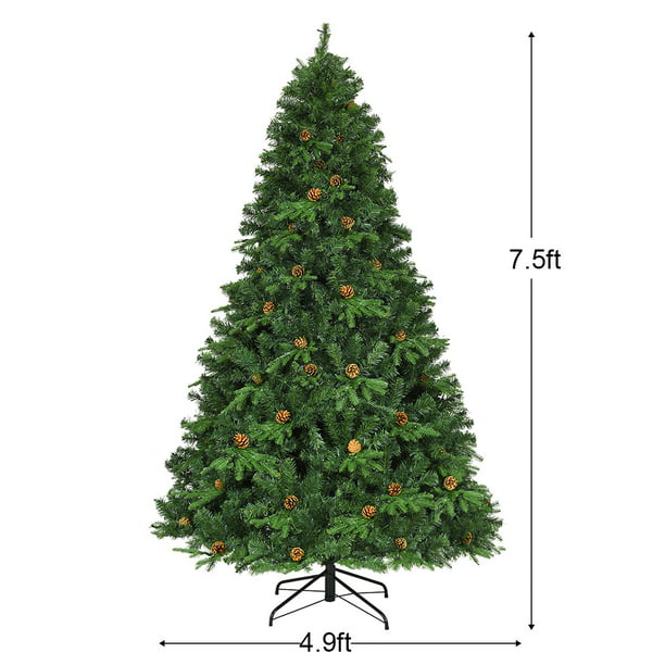 Árbol de Navidad de Pino Preiluminado con Bisagras y Luces LED Conos