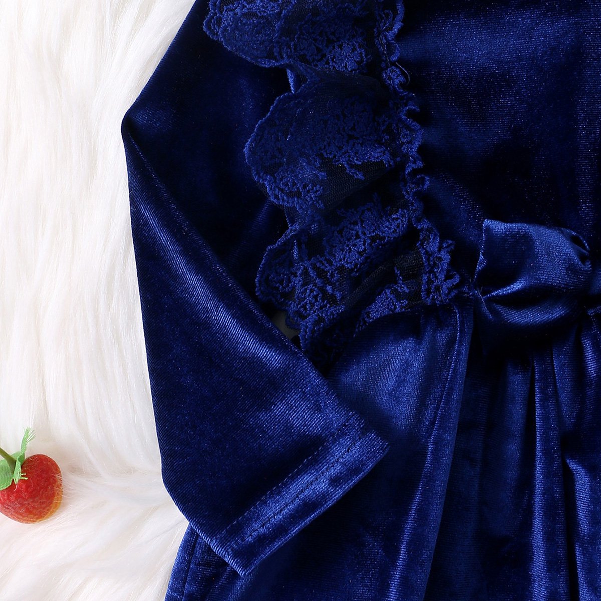 Vintage Princess Toddler Baby Girl Long Sleeve Velvet Ruffle Tutu Lace Dress