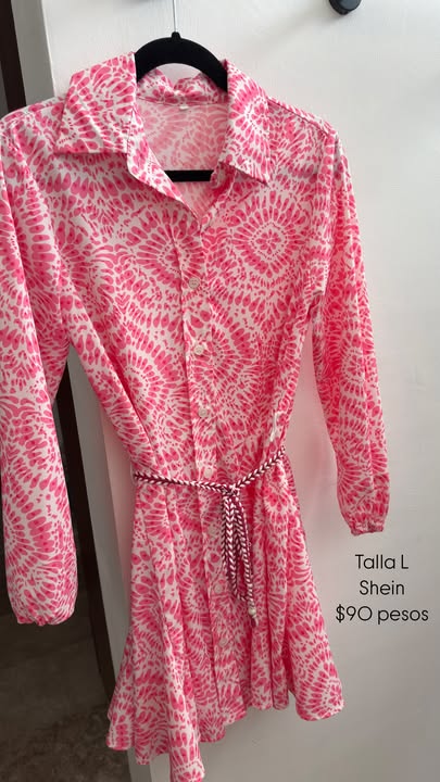 Shein Vestido Rosa - talla L