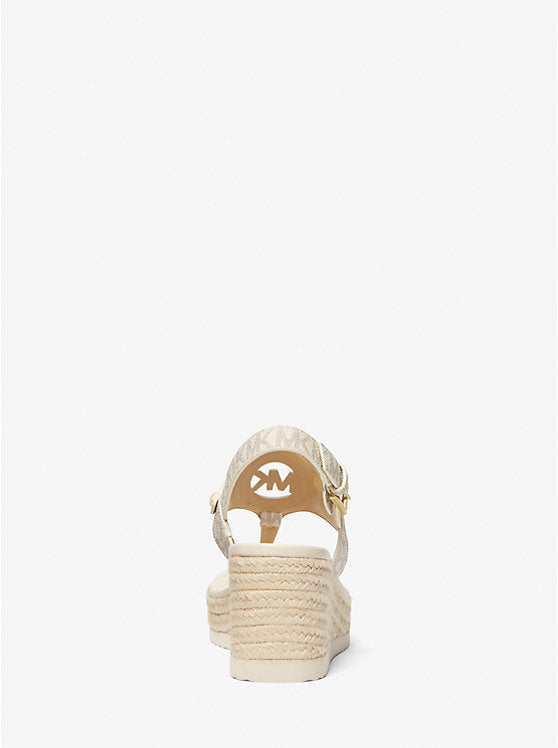Aubrey Cutout Signature Logo Wedge Sandal - Vanilla
