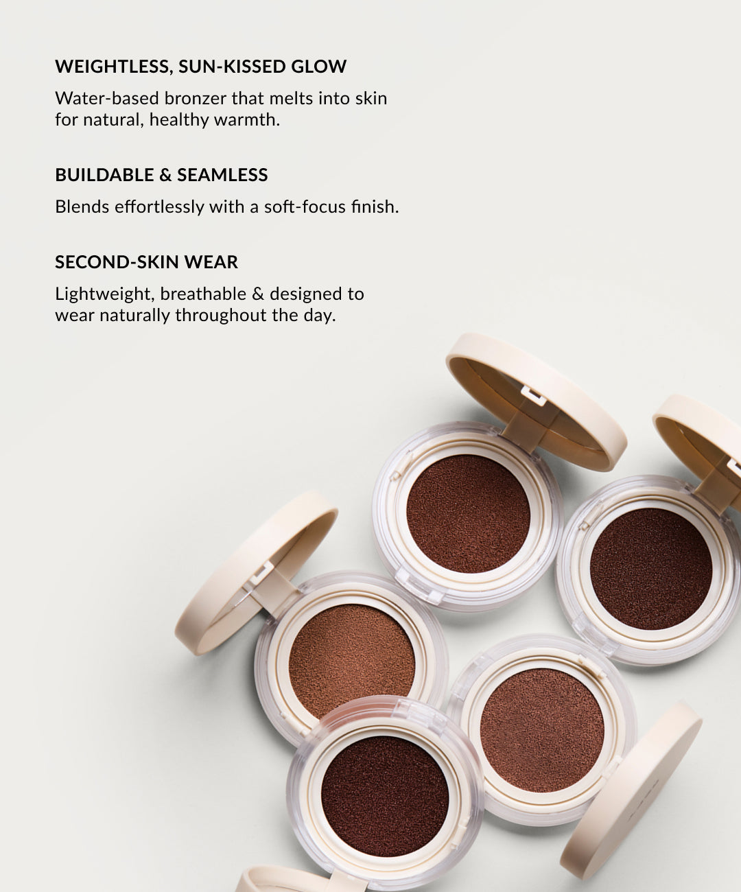 Beneficios de REFY Water Bronzer con acabado sunkissed ligero y modulable