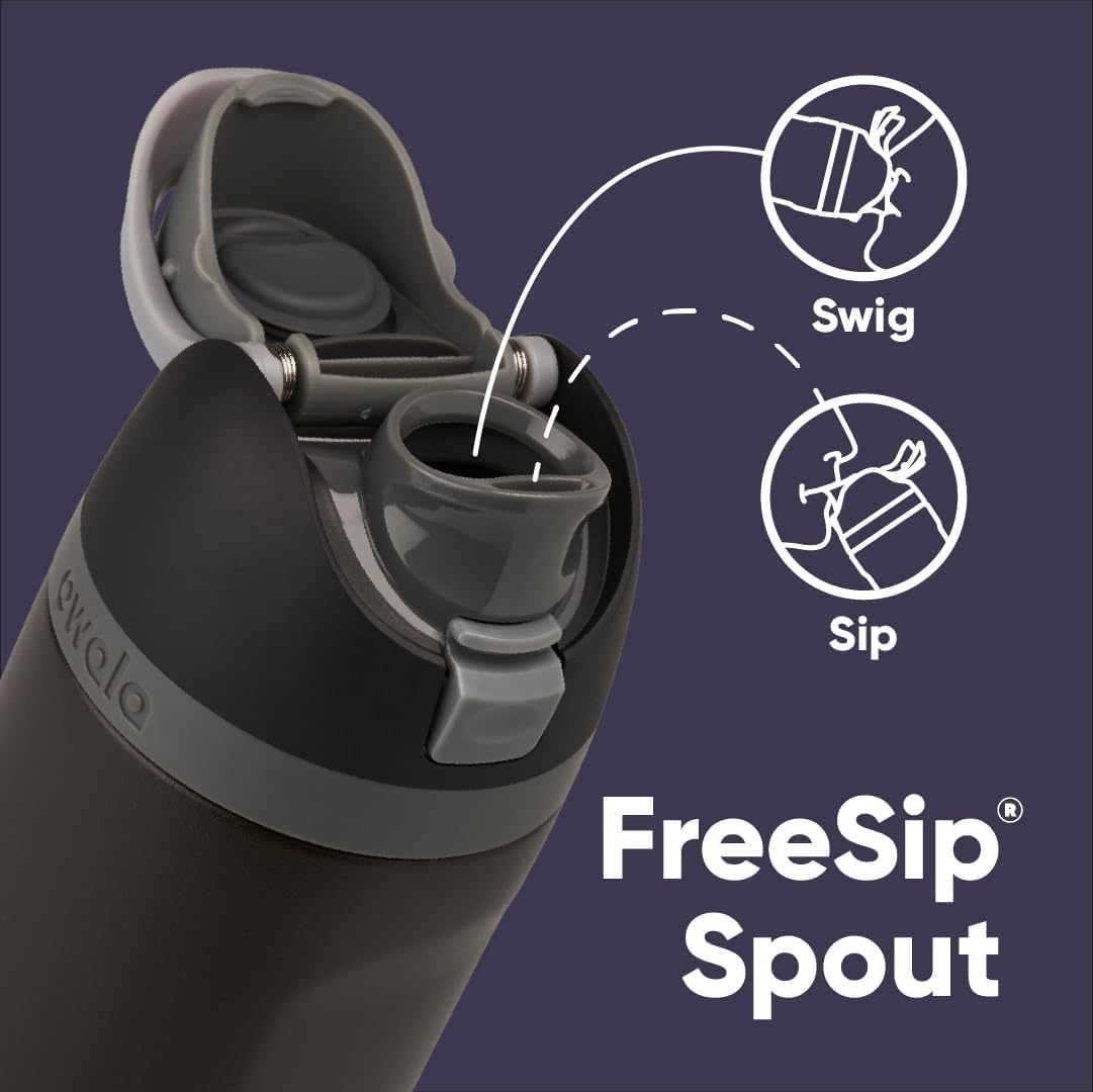 Freesip Botella de Agua de acero inoxidable con popote - Edición Marvel