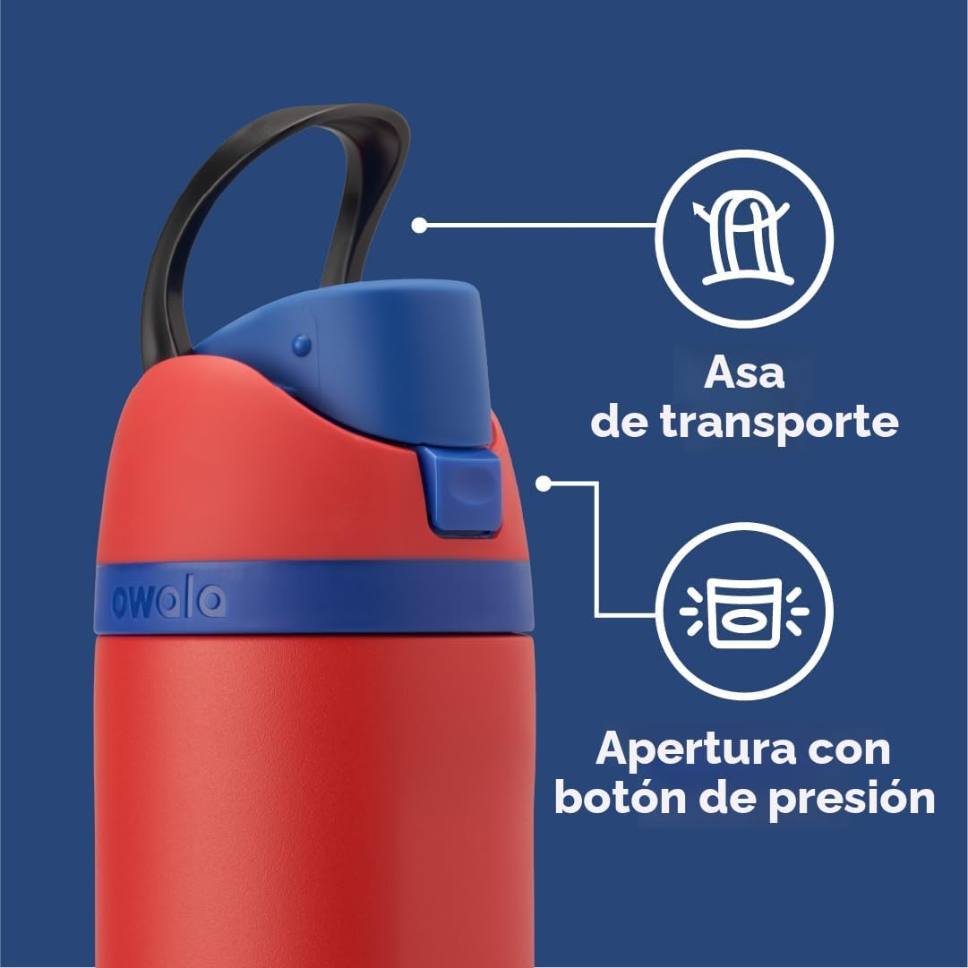 Freesip Botella de Agua de acero inoxidable con popote - Edición Marvel