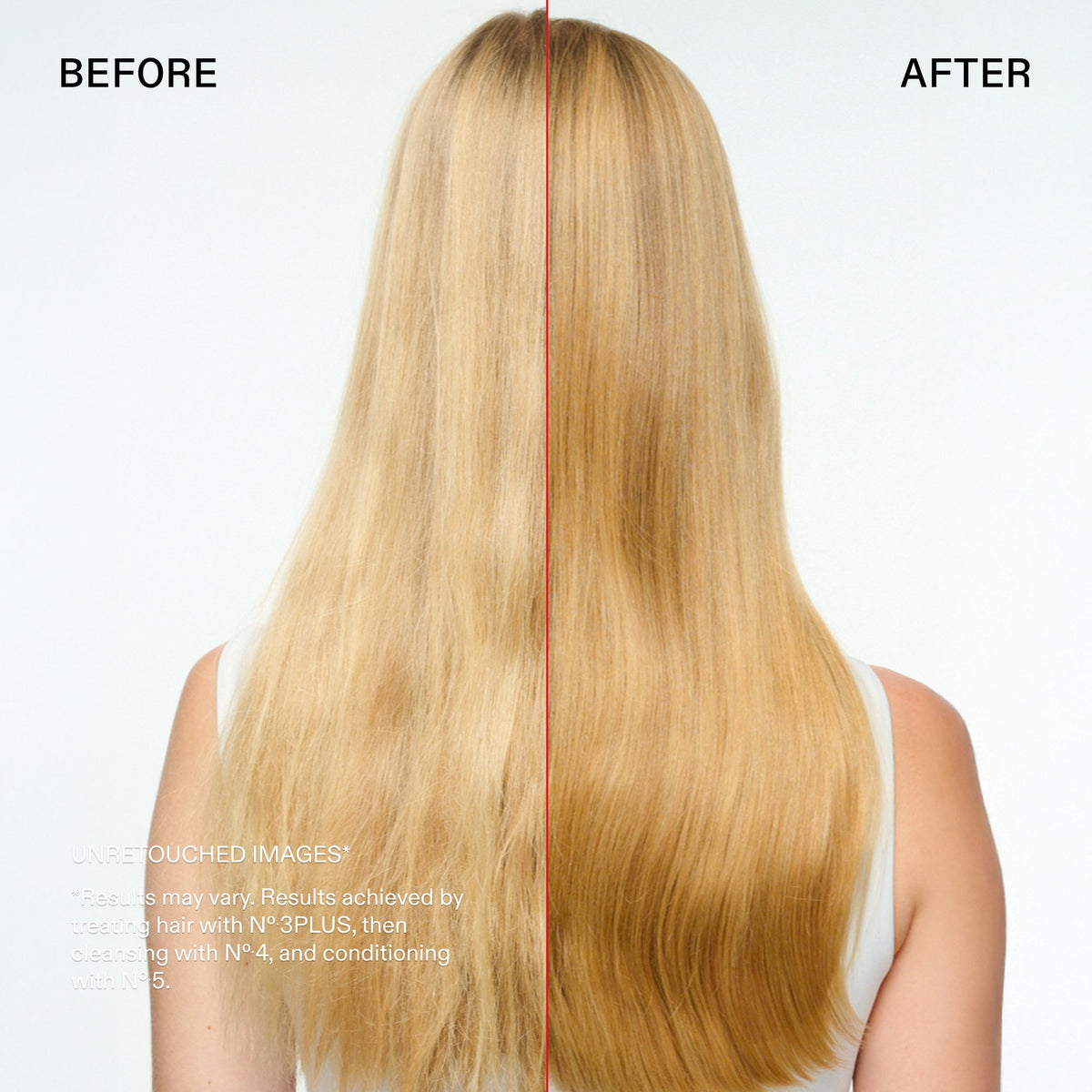 OLAPLEX Total Hair Repair Set — comparativa visual del cabello, imagen 2