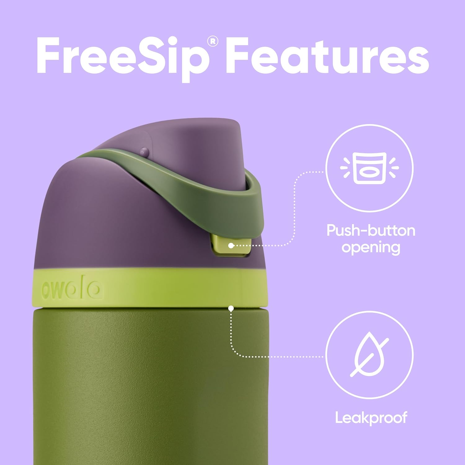Freesip Botella de Agua de acero inoxidable con popote - Edición Marvel