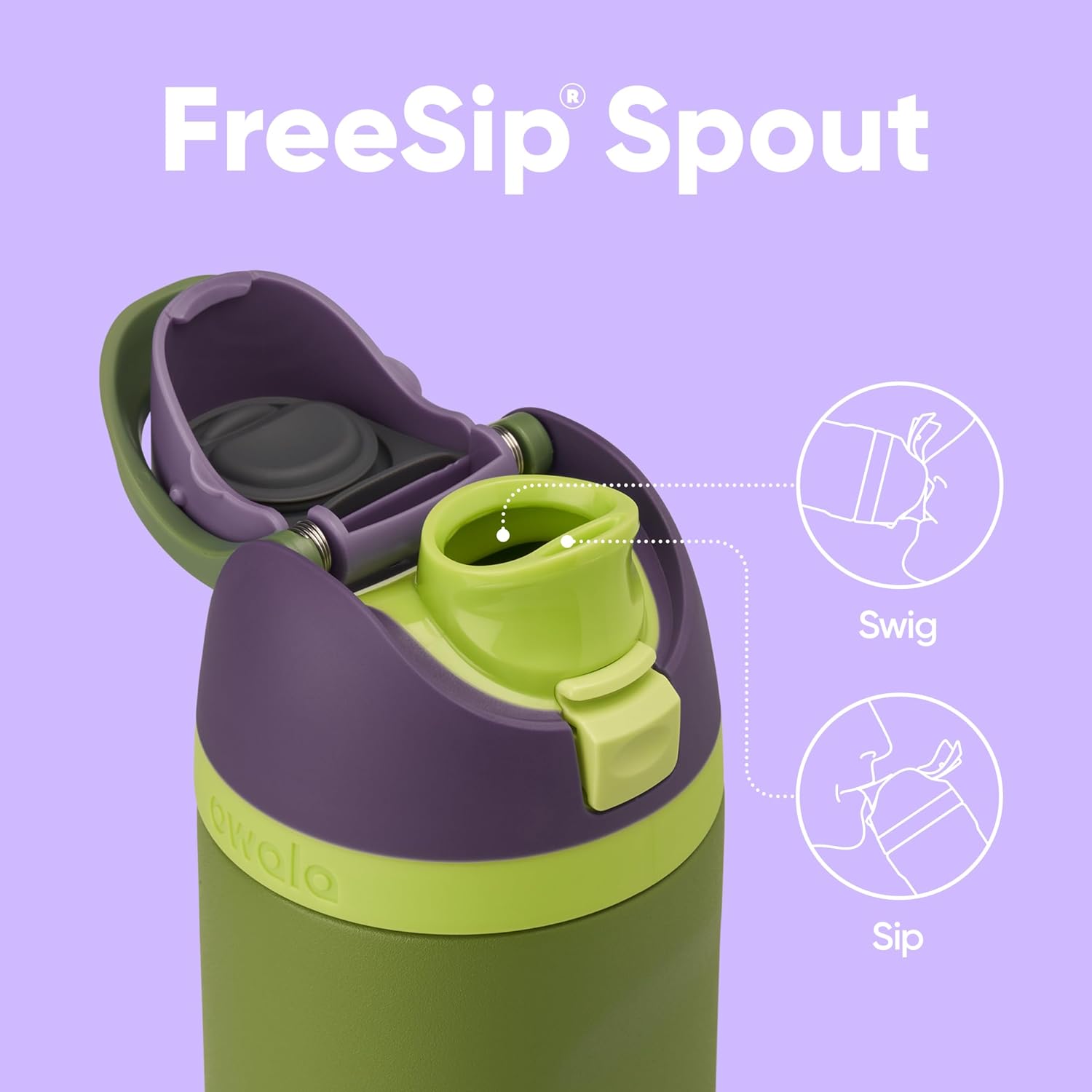 Freesip Botella de Agua de acero inoxidable con popote - Edición Marvel