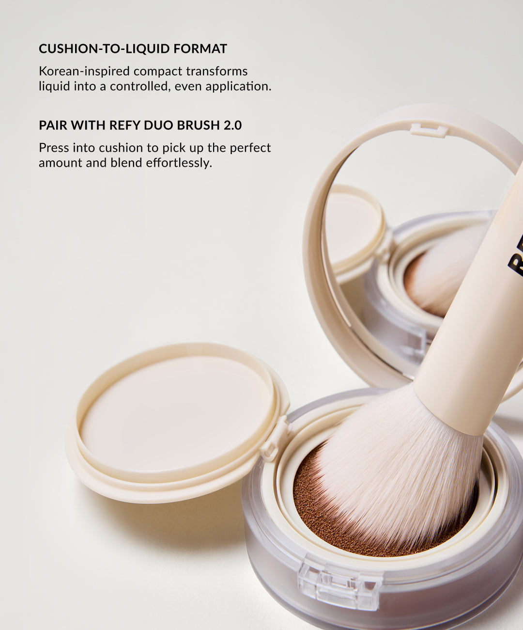 Cómo aplicar REFY Water Bronzer en cushion con brocha para bronzer
