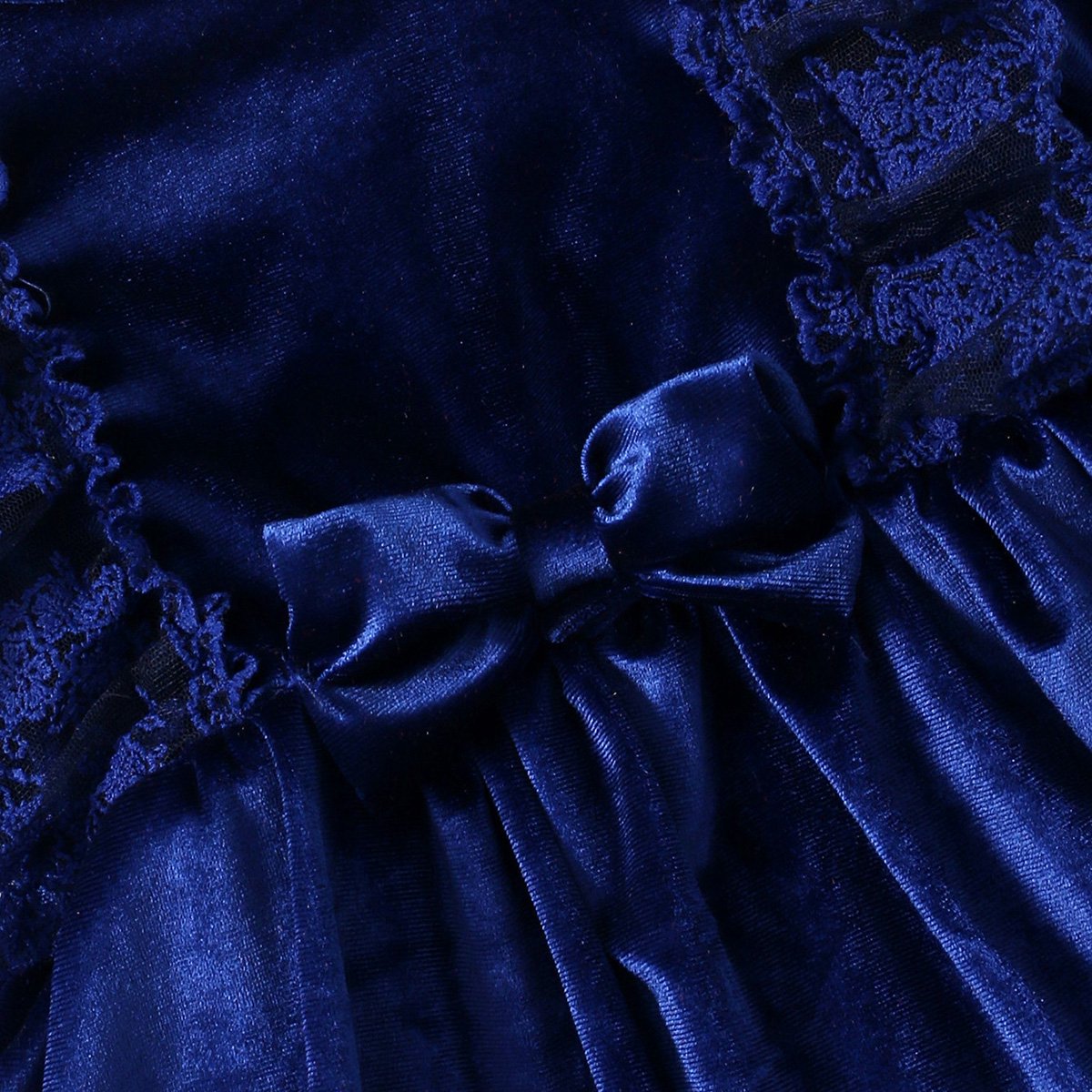 Vintage Princess Toddler Baby Girl Long Sleeve Velvet Ruffle Tutu Lace Dress