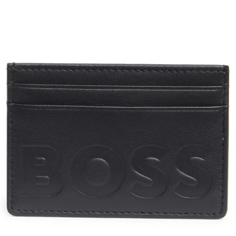 Laslo Debossed Logo Leather Card Case