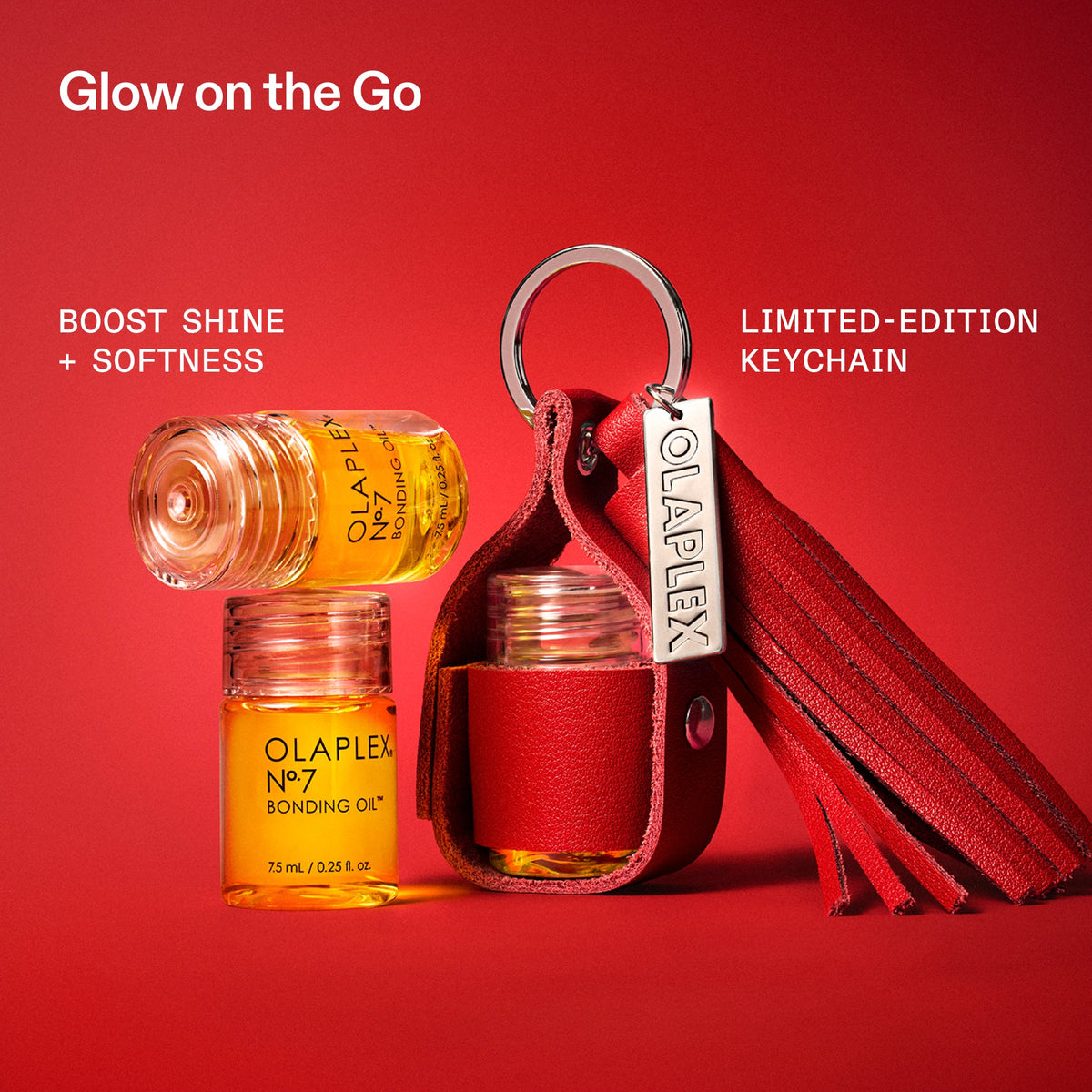 OLAPLEX The Key to Shine Set — uso del mini aceite durante el peinado, imagen 5