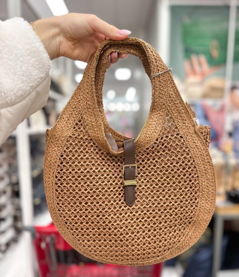 Straw Oval Shoulder Bag
