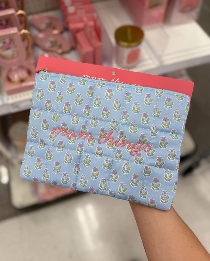 Mom Things Oversized Pouch Blue