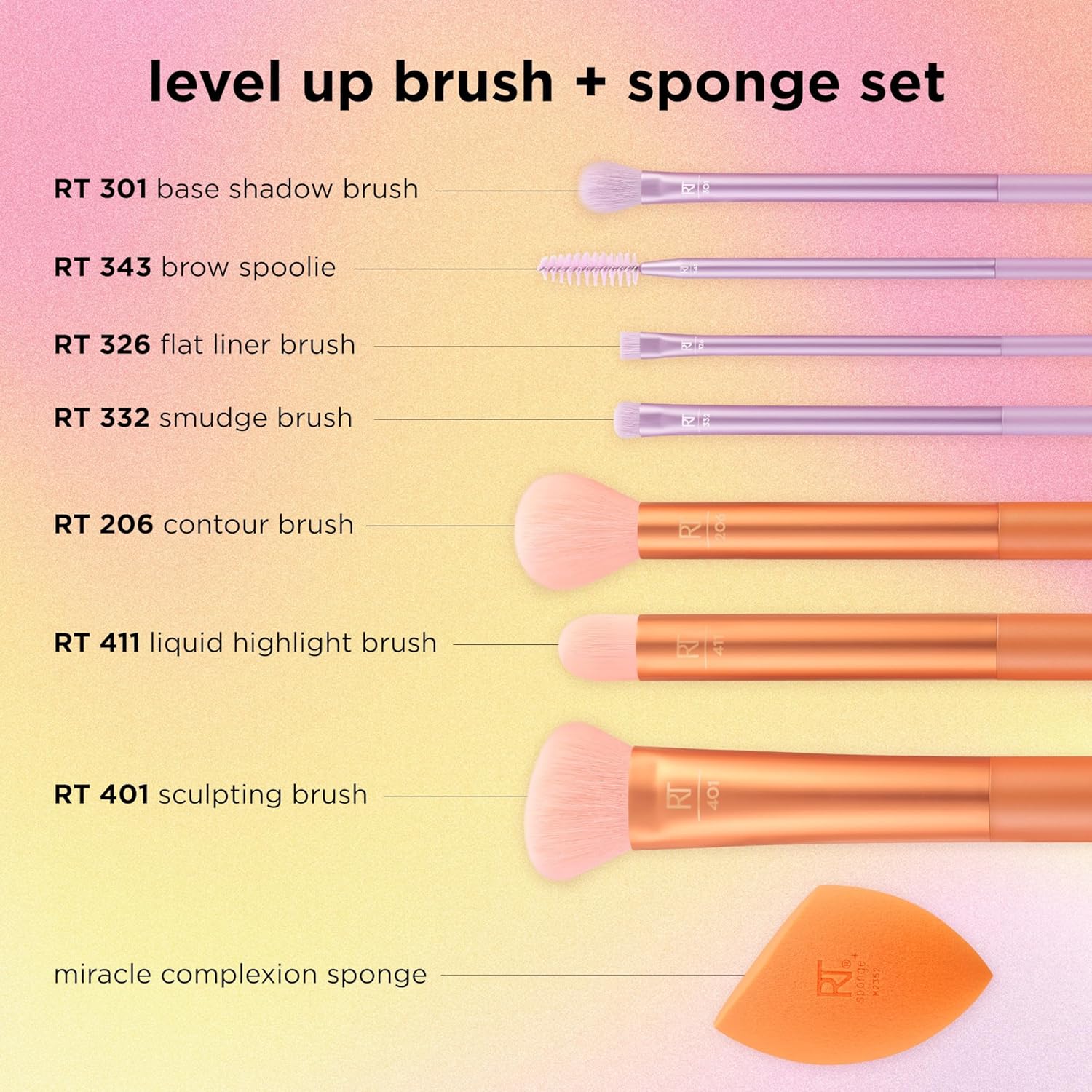 Set de Brochas Level Up Brush + Sponge Set