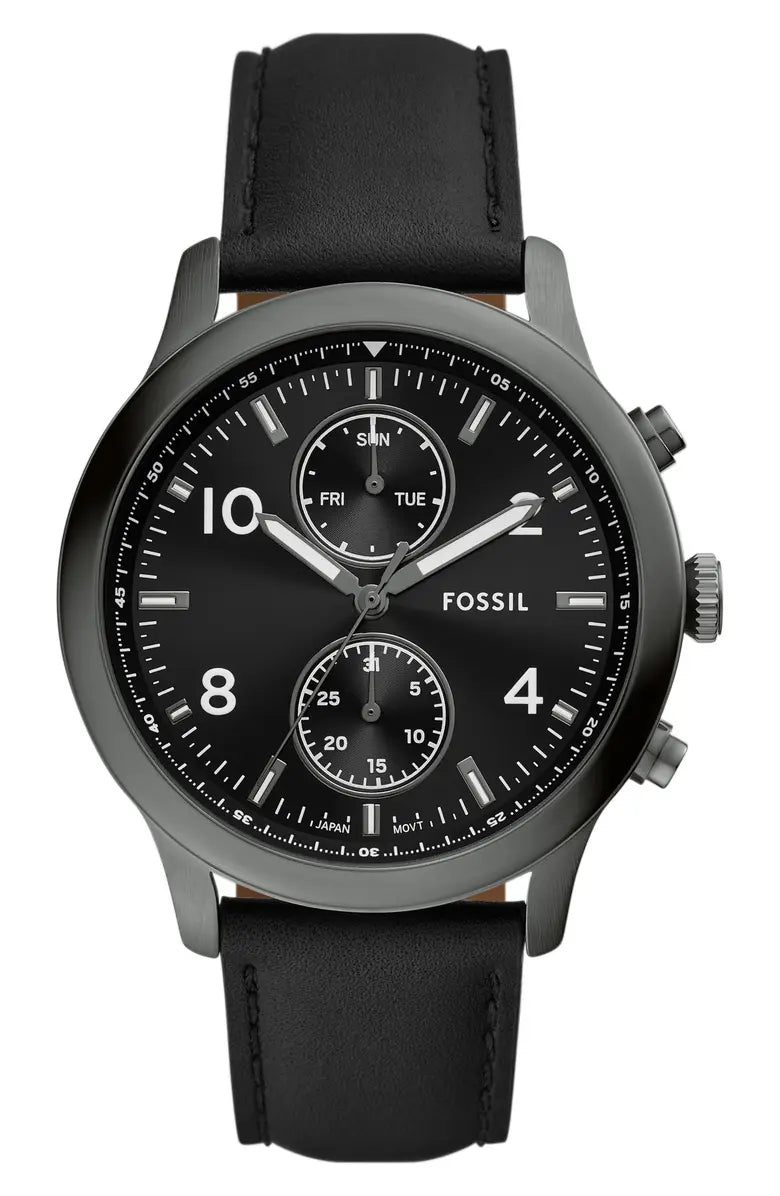 Bennett Chronograph Leather Strap Watch, 45mm