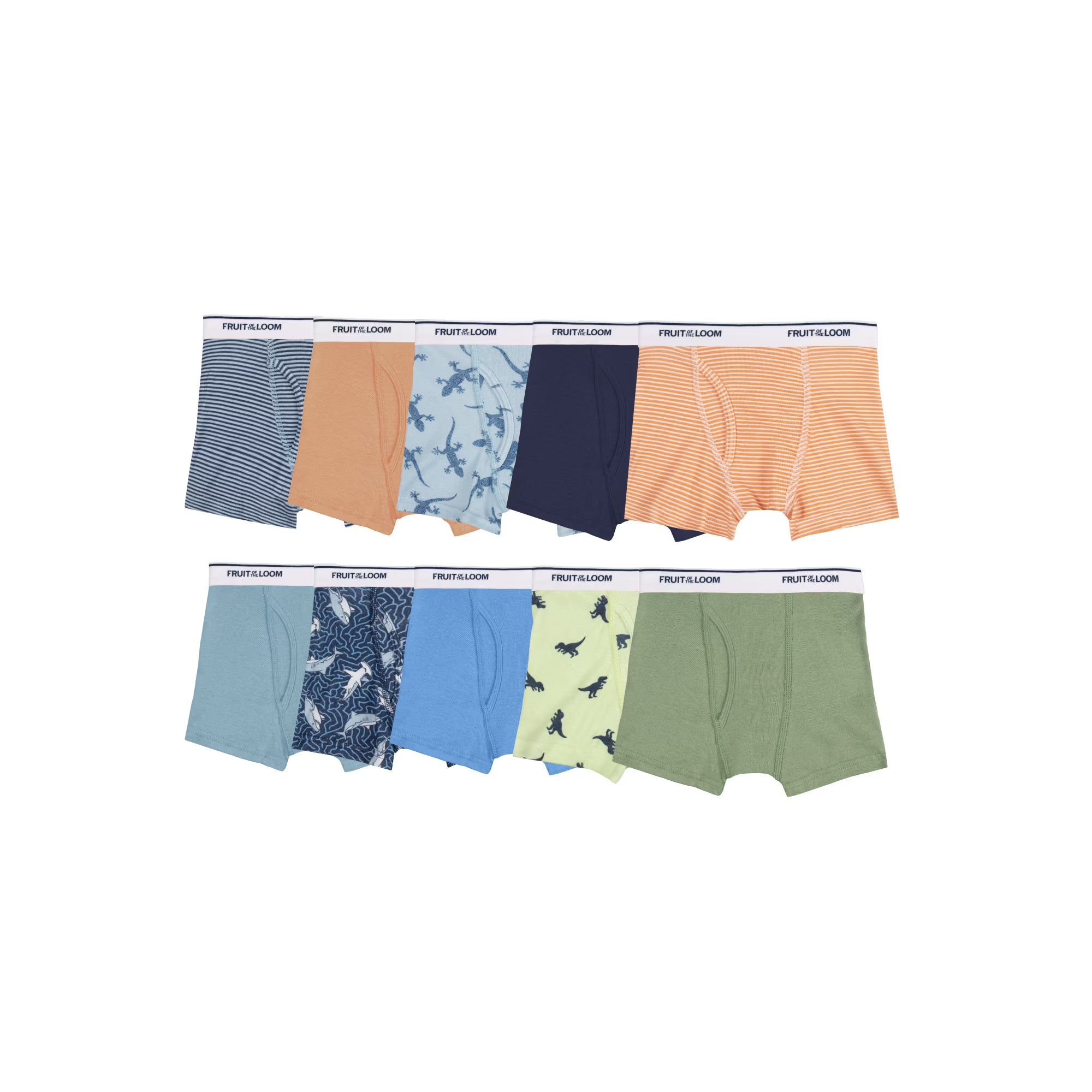Toddler Boy EverSoft Cotton Boxer Brief Underwear, 10 pack