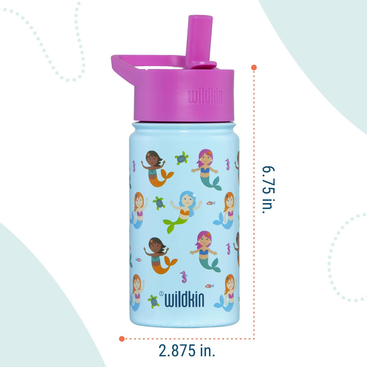 Termo Wildkin 14 oz para niños diseño Mermaids, características #color_WIK Mermaids