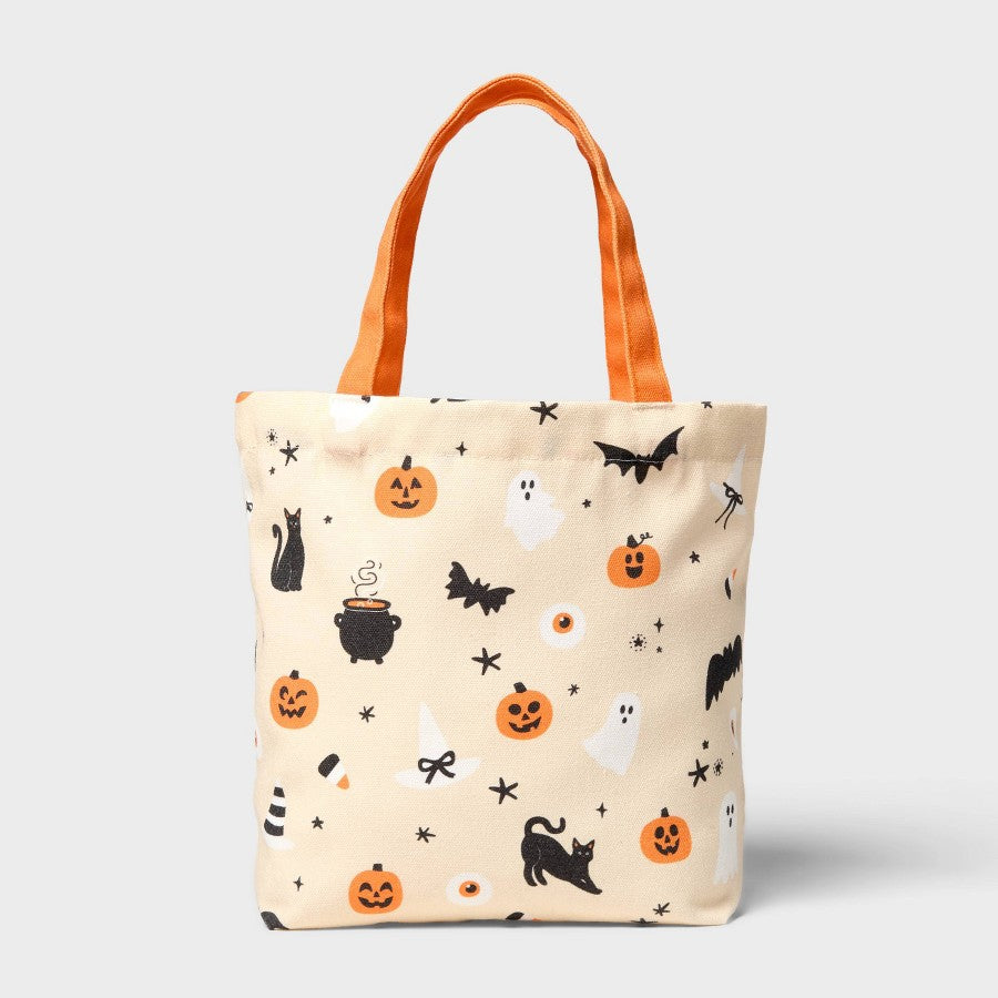 Bolsa Spritz para dulces con asas naranjas e íconos de Halloween #color_SPZ Orange/Black