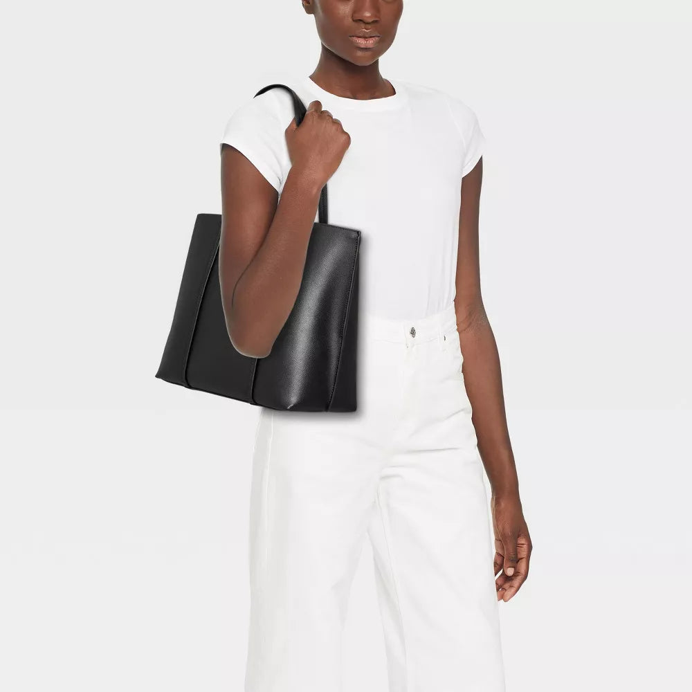 Triple Compartment Work Tote Handbag