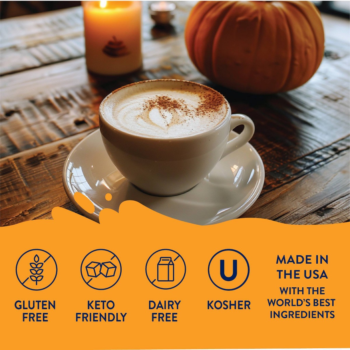 Jarabe Pumpkin Spice sin azúcar Skinny Mixes para café y bebidas