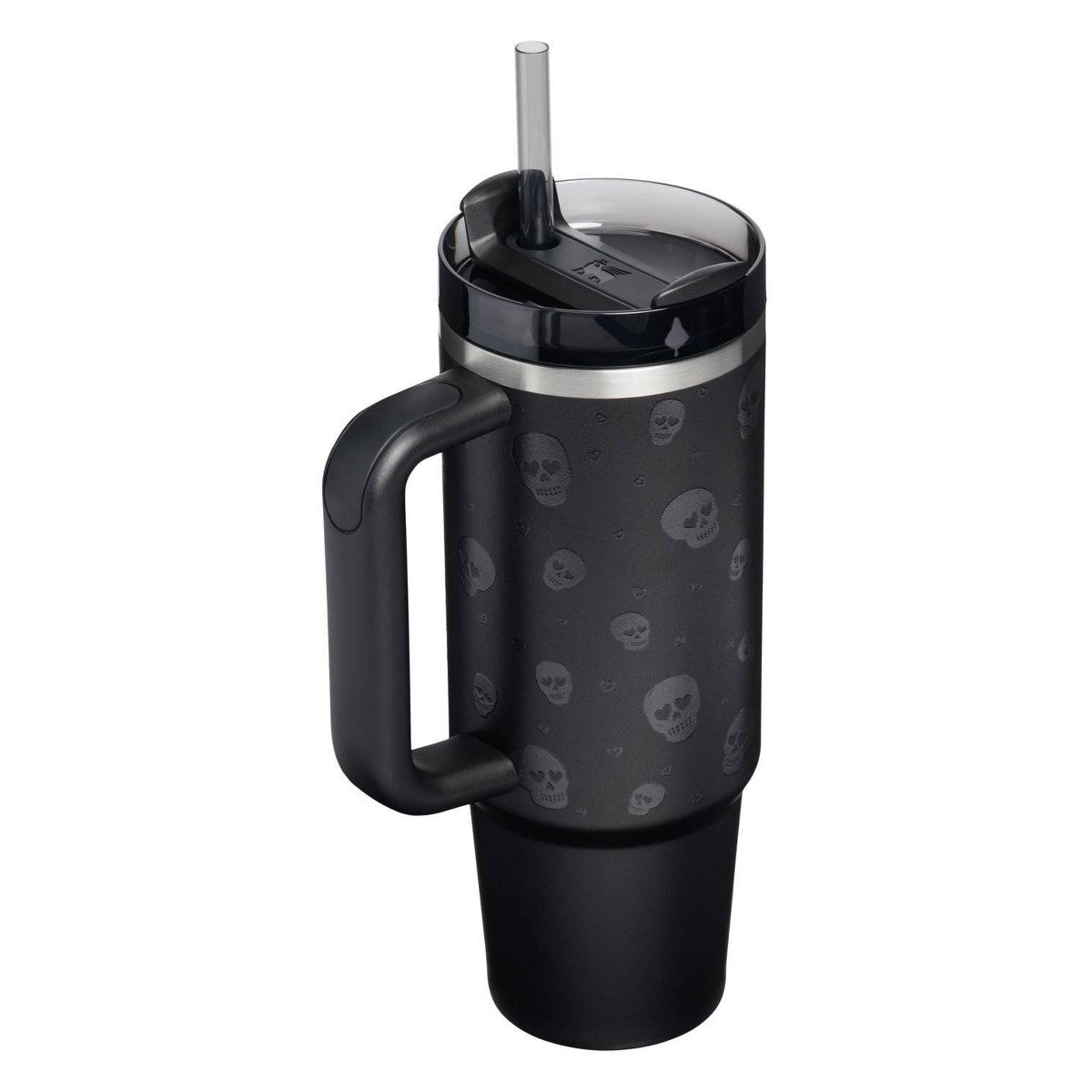 Vista posterior y superior del Stanley Quencher Sweetheart Skulls de 30 oz #tamaño_887 ml / 30 oz