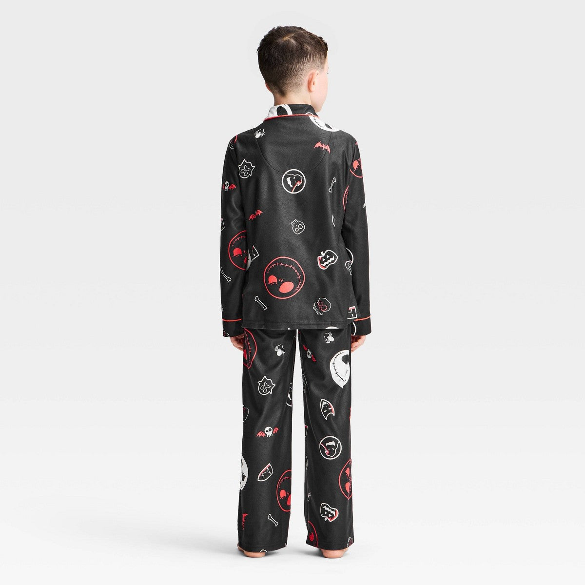 Set de pijama infantil Jack Skellington y Sally camisa y pantalón negro