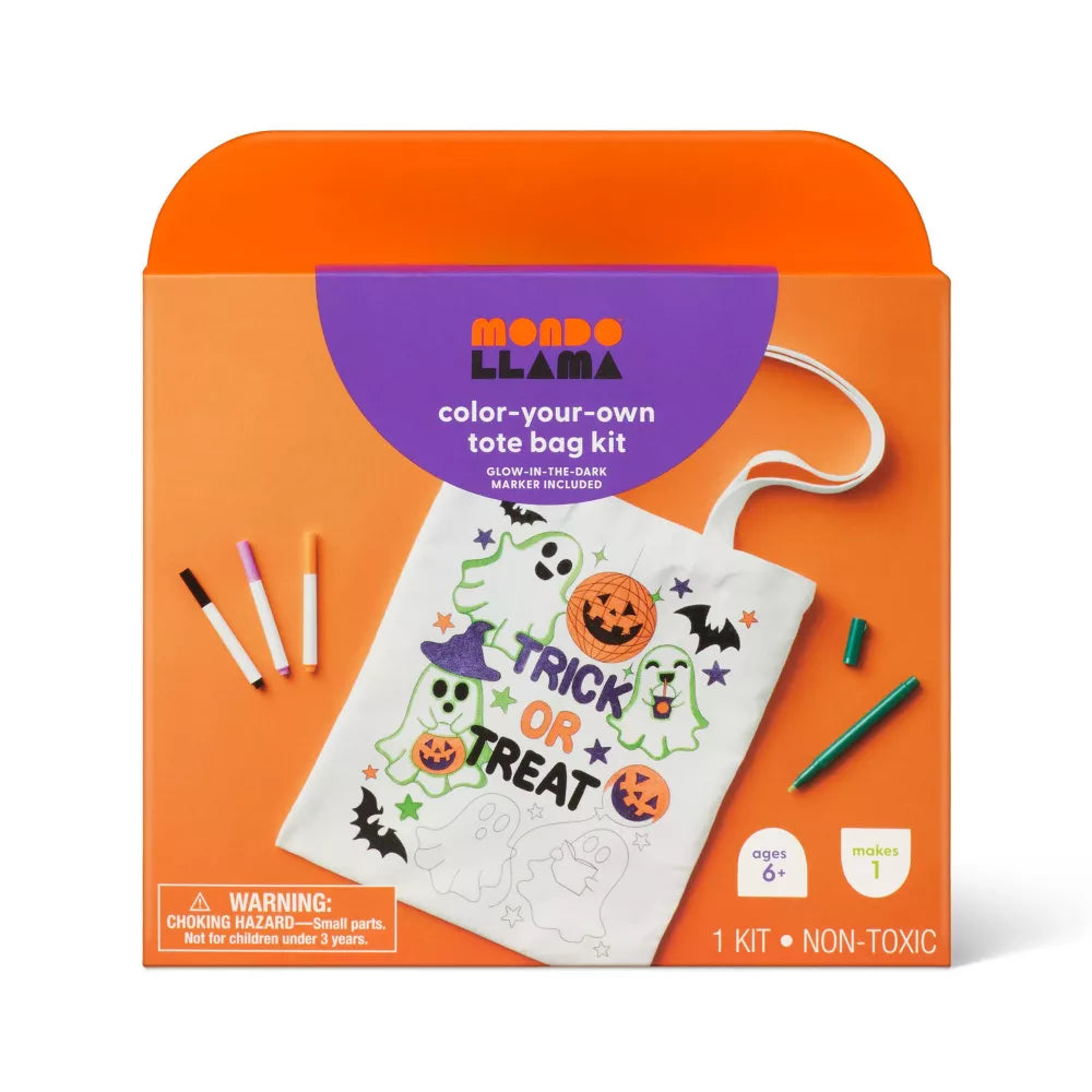 Halloween Craft Trick or Treat Tote Bag Coloring Activity DIY Art Kit