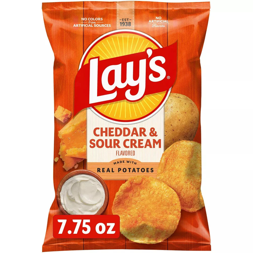Lay's Cheddar & Sour Cream Chips Party Size