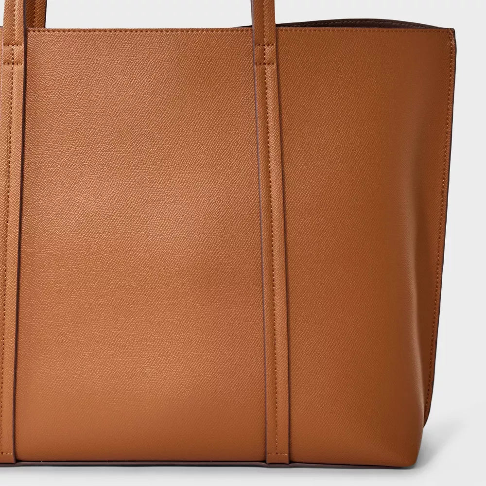 Triple Compartment Work Tote Handbag