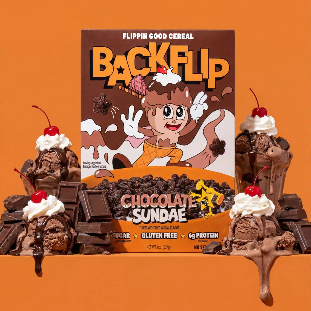 Backflip cereal chocolate sundae crujiente para desayuno