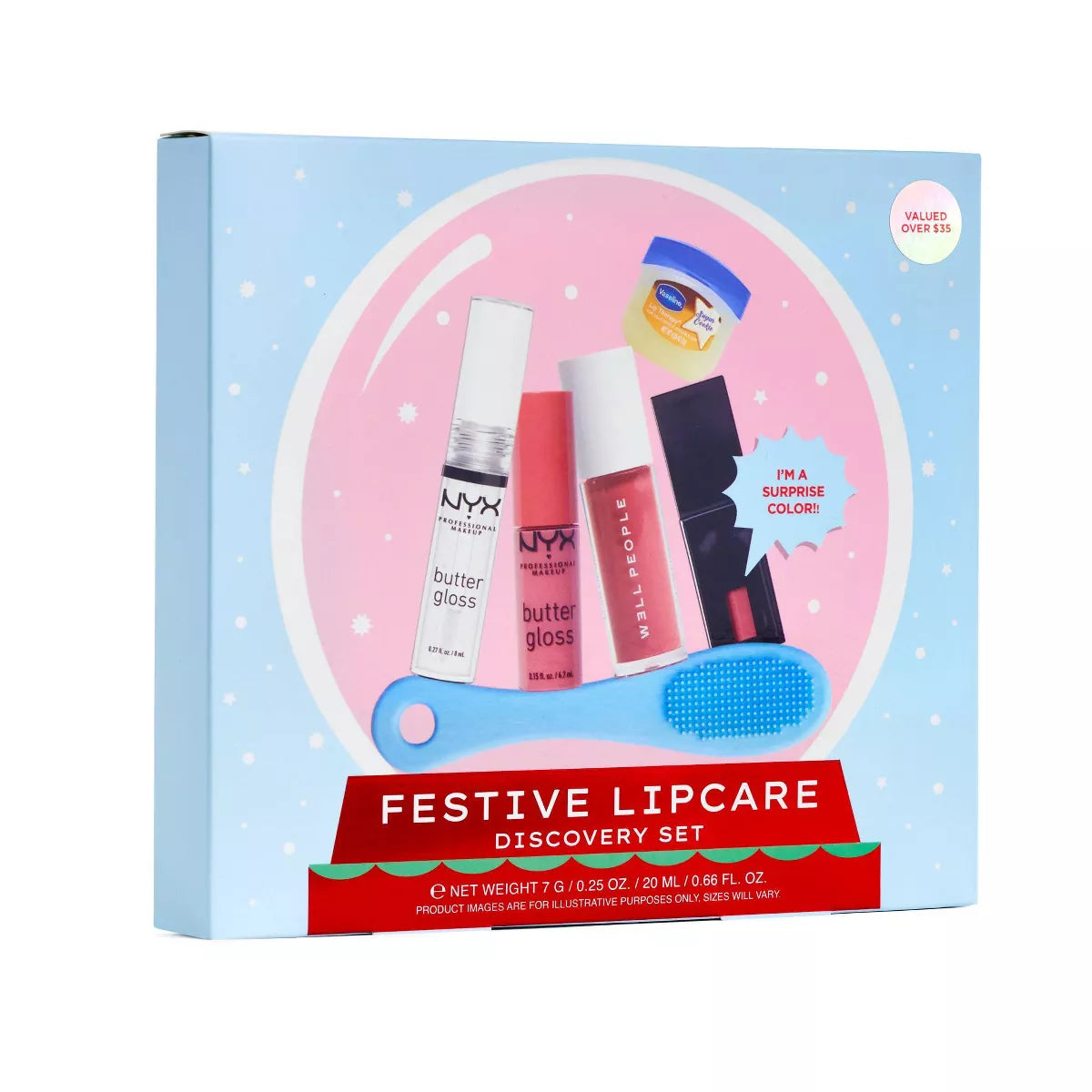 Target - Festive Lipcare Lip Discovery Set - 6pc | Set de Cuidado Labial, Variedad de Sabores, Regalo Perfecto
