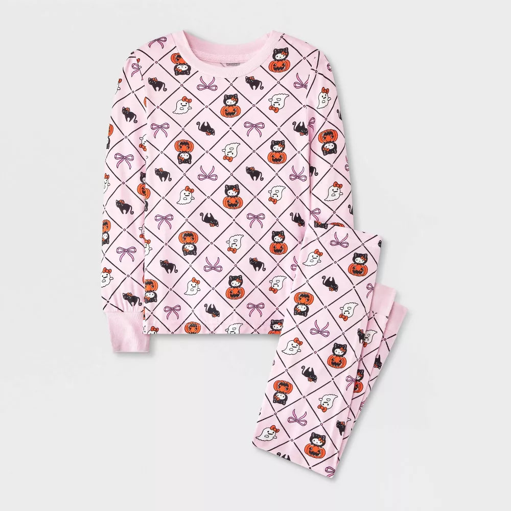 Baby Girls' Halloween 2pc Hello Kitty Viscose Snug Fit Pajama Set