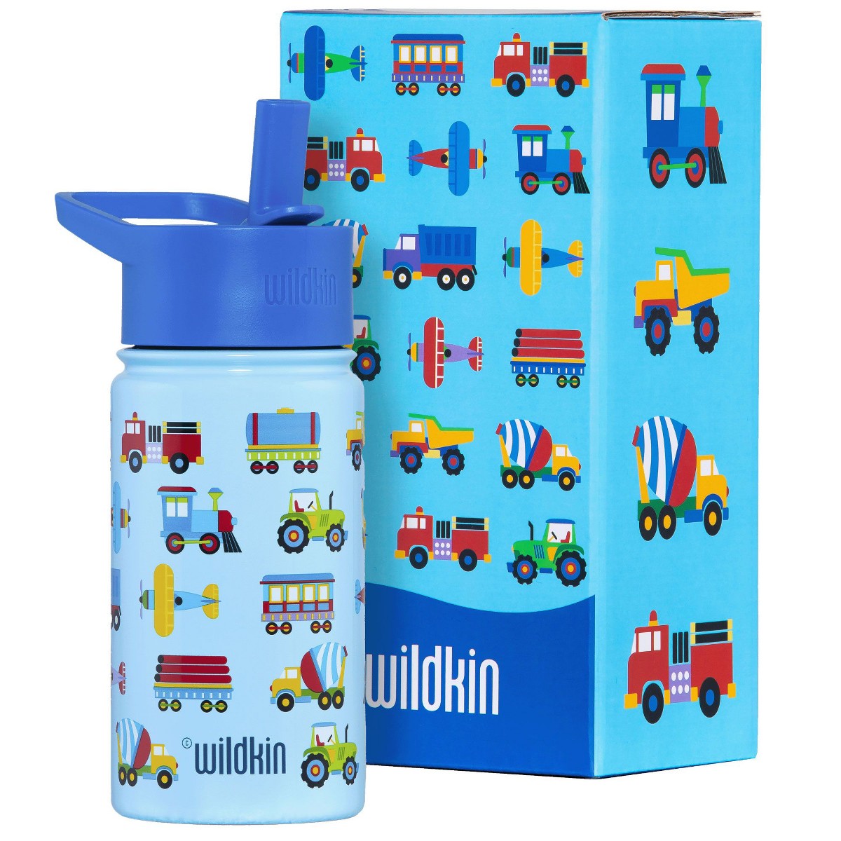 Botella térmica infantil Wildkin 14 oz diseño Trains, Planes & Trucks #color_WIK Trains, Planes & Trucks
