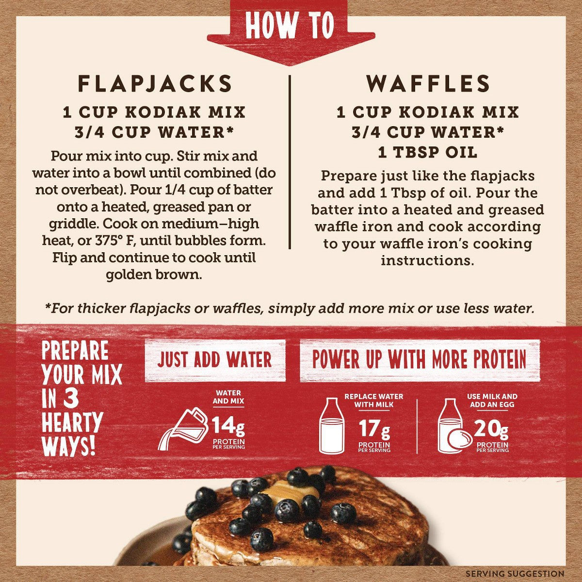 Kodiak Power Cakes Blueberry - 18 oz imagen 4 #sabor_Blueberry - 18 oz