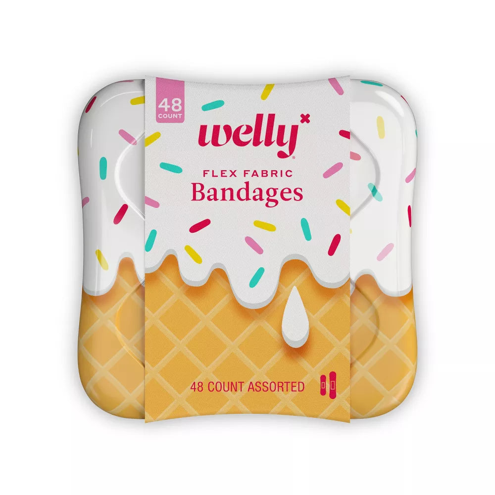 Kid's Flex Fabric Bandages - Ice Cream - 48ct
