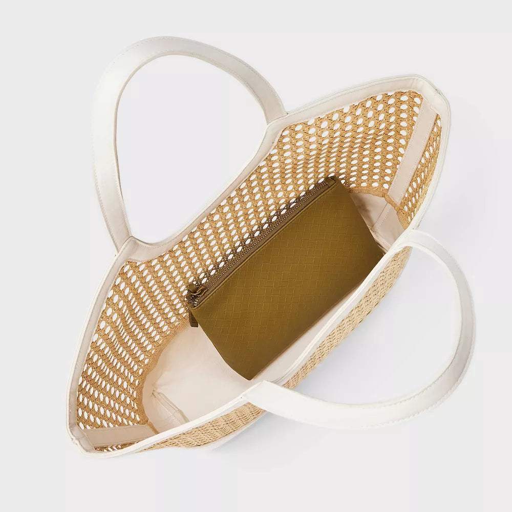 Straw Caning Tote Bag