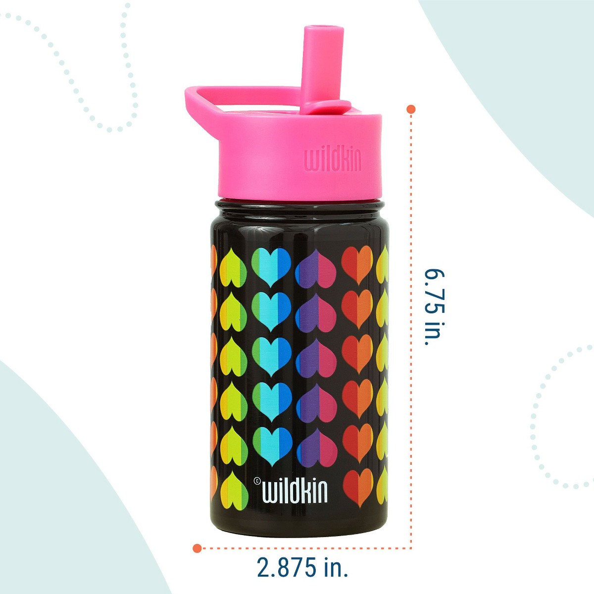 Termo Wildkin 14 oz para niños diseño Rainbow Hearts, características #color_WIK Rainbow Hearts
