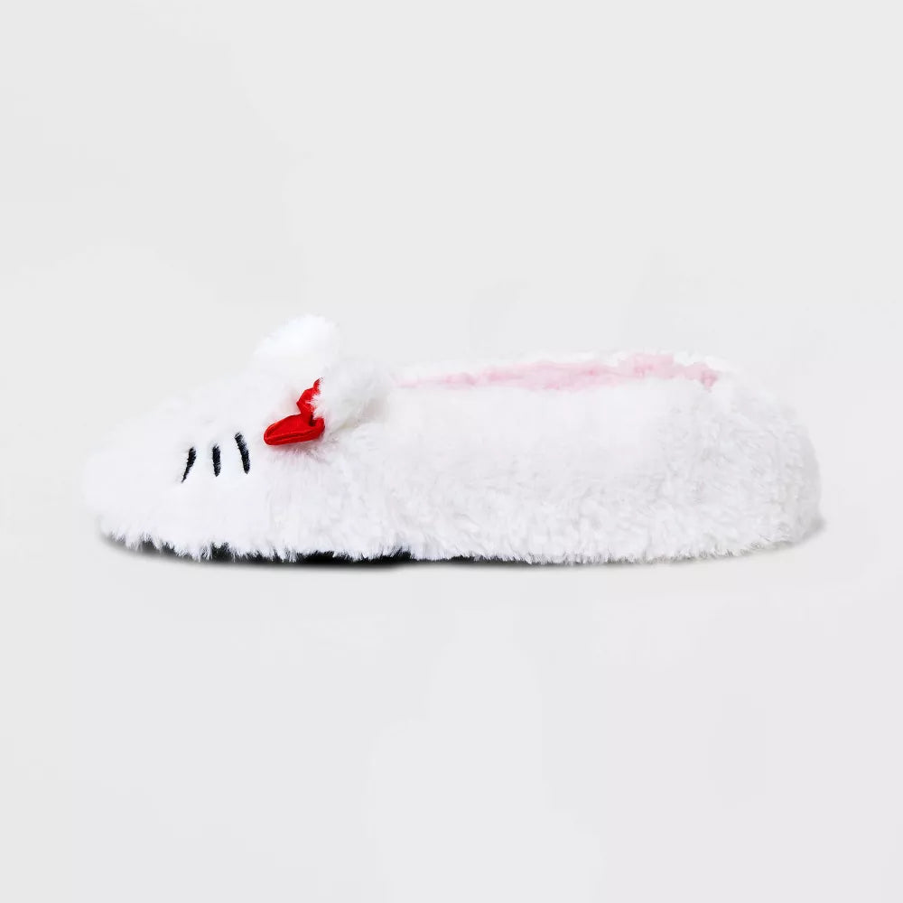 Women's Faux plush Hello Kitty Slipper Socks with Grippers
