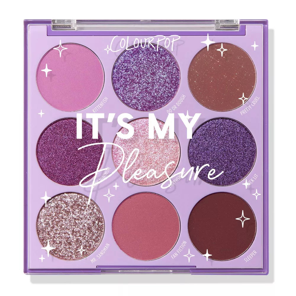 Paleta de sombras moradas ColourPop It’s My Pleasure de 9 tonos
