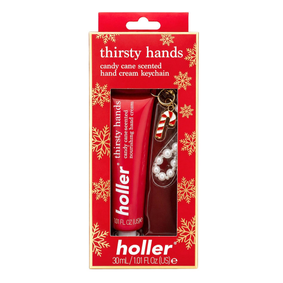 Holler and Glow Thirsty Hands Hand Cream Keychain - 30ml Candy Cane foto 2 #aroma_Candy Cane