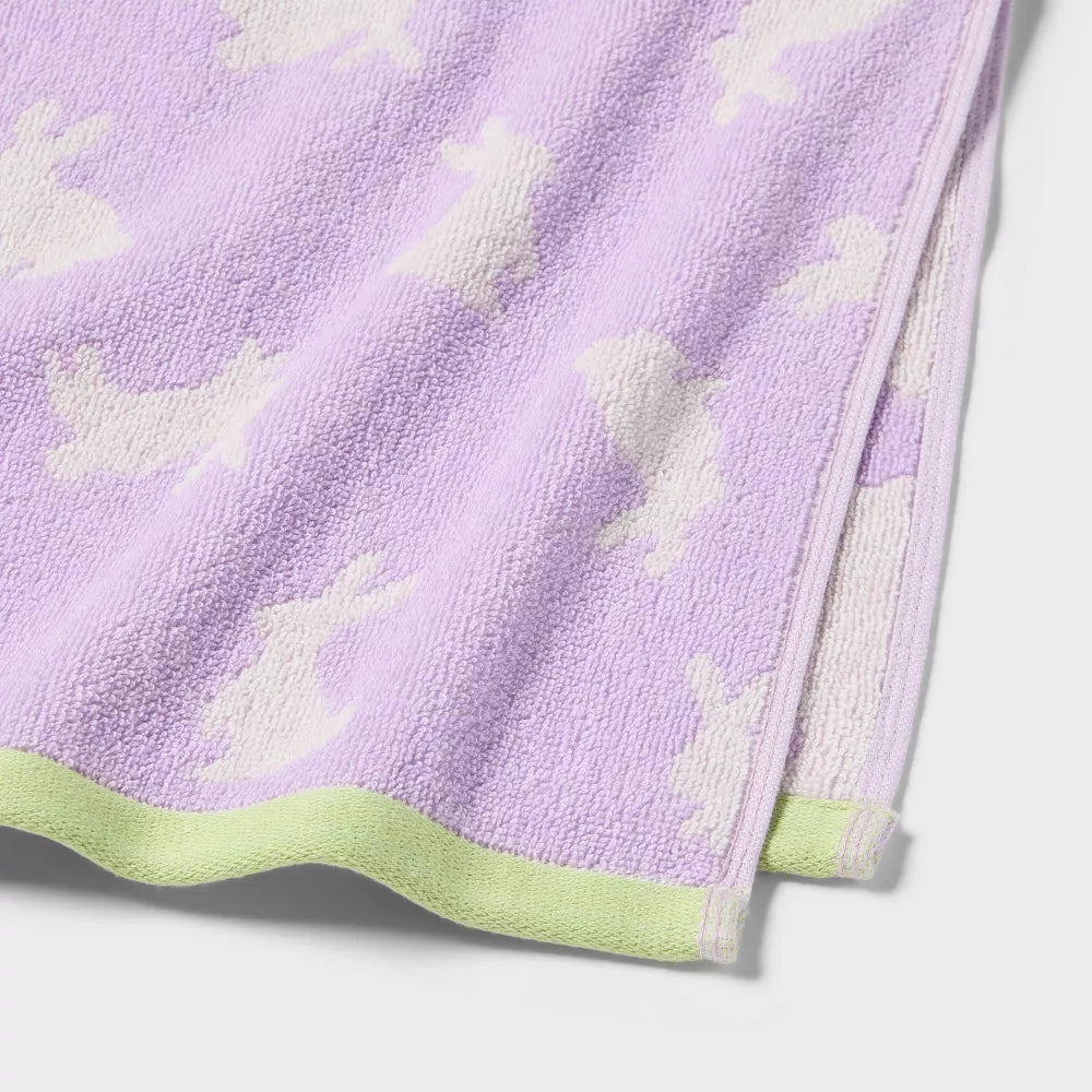 2pk Easter Bunny Hand Towel Set Purple