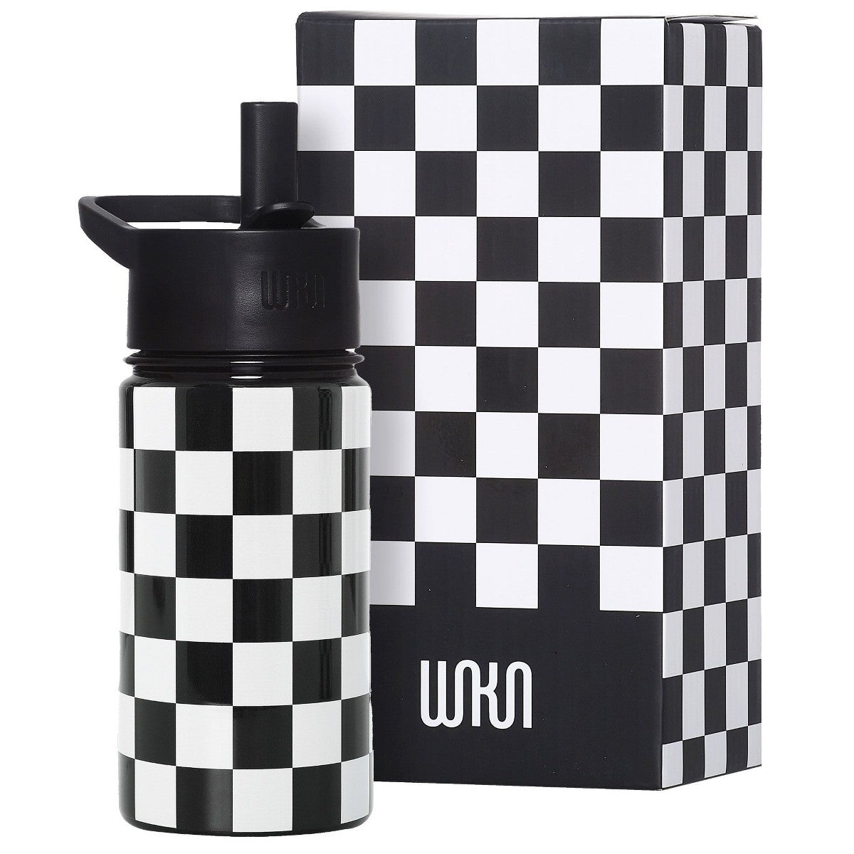 Botella térmica infantil Wildkin 14 oz diseño Black and White Checkered #color_WIK Black and White Checkered