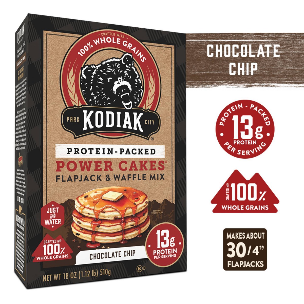 Kodiak Power Cakes Chocolate Chip - 18 oz imagen 4 #sabor_Chocolate Chip - 18 oz