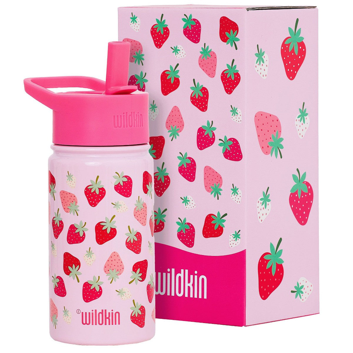 Botella térmica infantil Wildkin 14 oz diseño Strawberry #color_WIK Strawberry