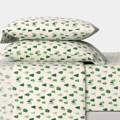 Wondershop Holiday Flannel Sheet Set, fotografía oficial del juego de sábanas, detalle 2 #color_WS Trees
