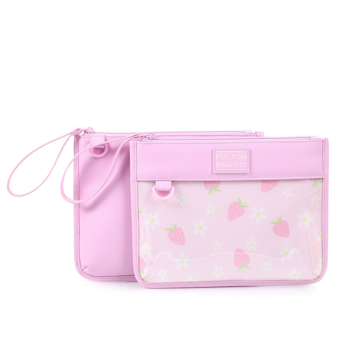 Detalle de las bolsas térmicas Fulton Bag Co. en color rosa con cierre y wristlet #color_FBC Pink