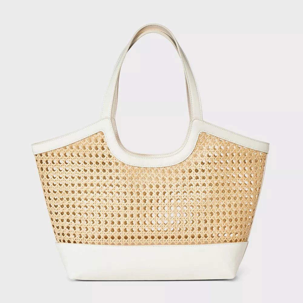 Straw Caning Tote Bag