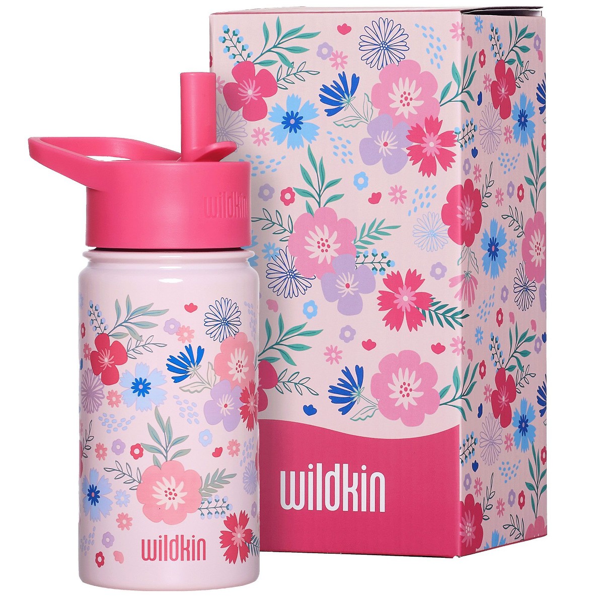 Botella térmica infantil Wildkin 14 oz diseño Pink Floral #color_WIK Pink Floral