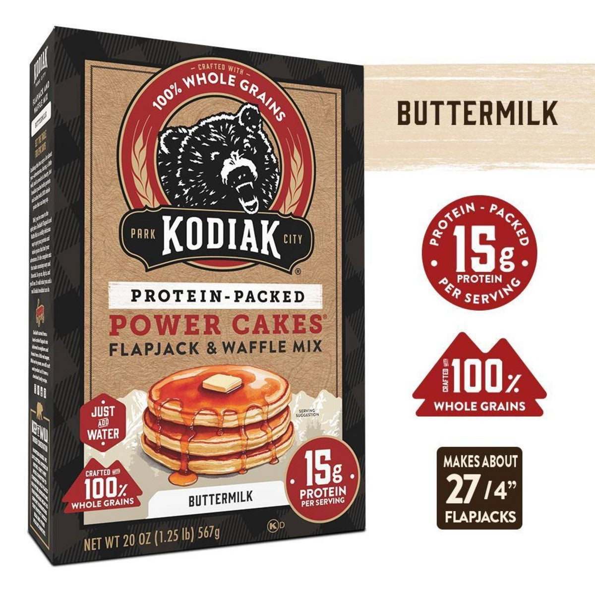 Kodiak Power Cakes Buttermilk - 20 oz imagen 4 #sabor_Buttermilk - 20 oz