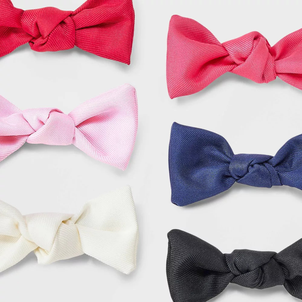 Bow Hair Clips - 6pk