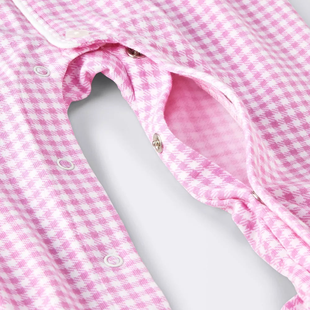Cloud Island Baby Girls Gingham Mommy Me Sleep N Play pijama bebé niña rosa